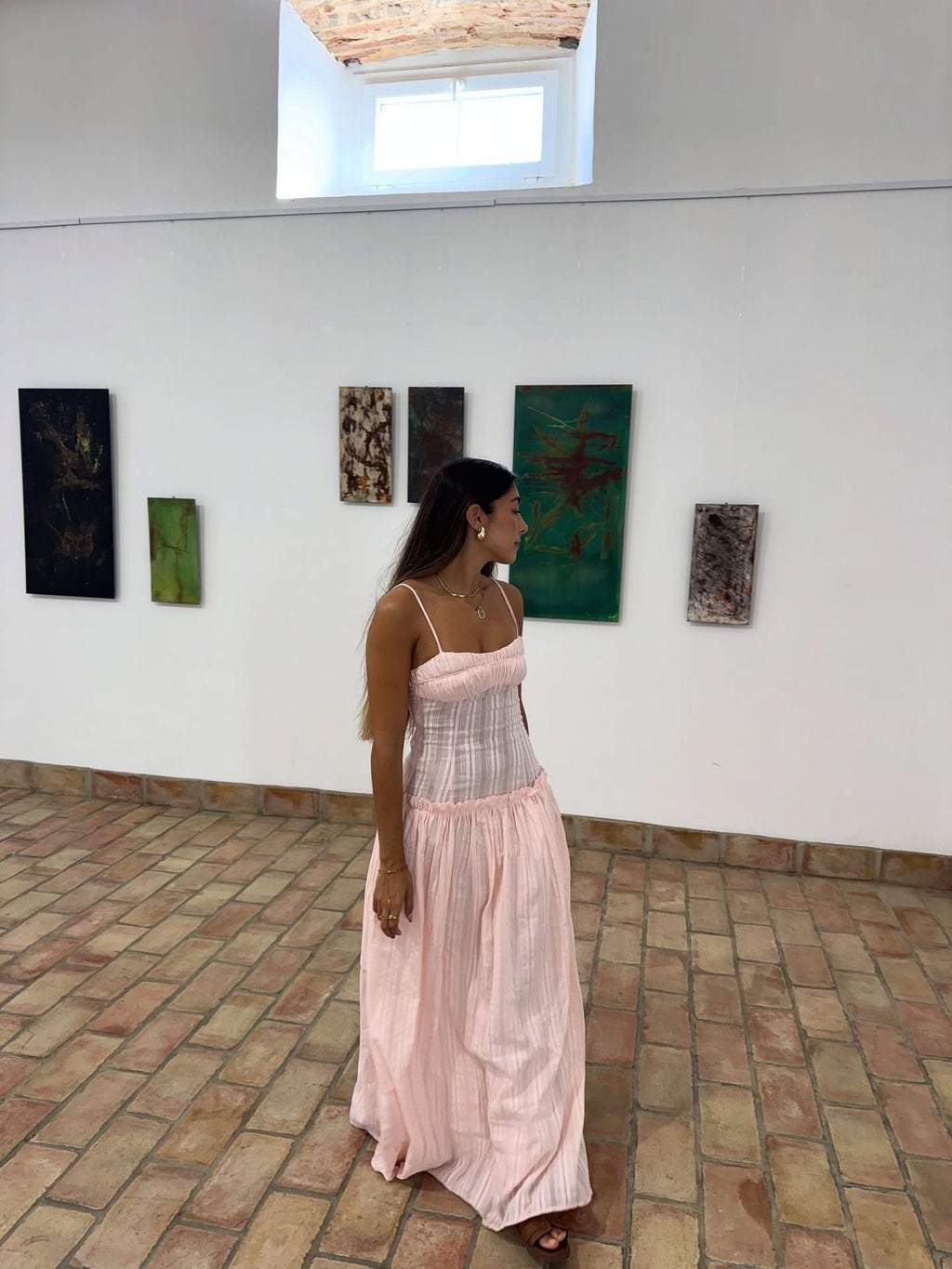 Jacinda drop waist maxi in Pink