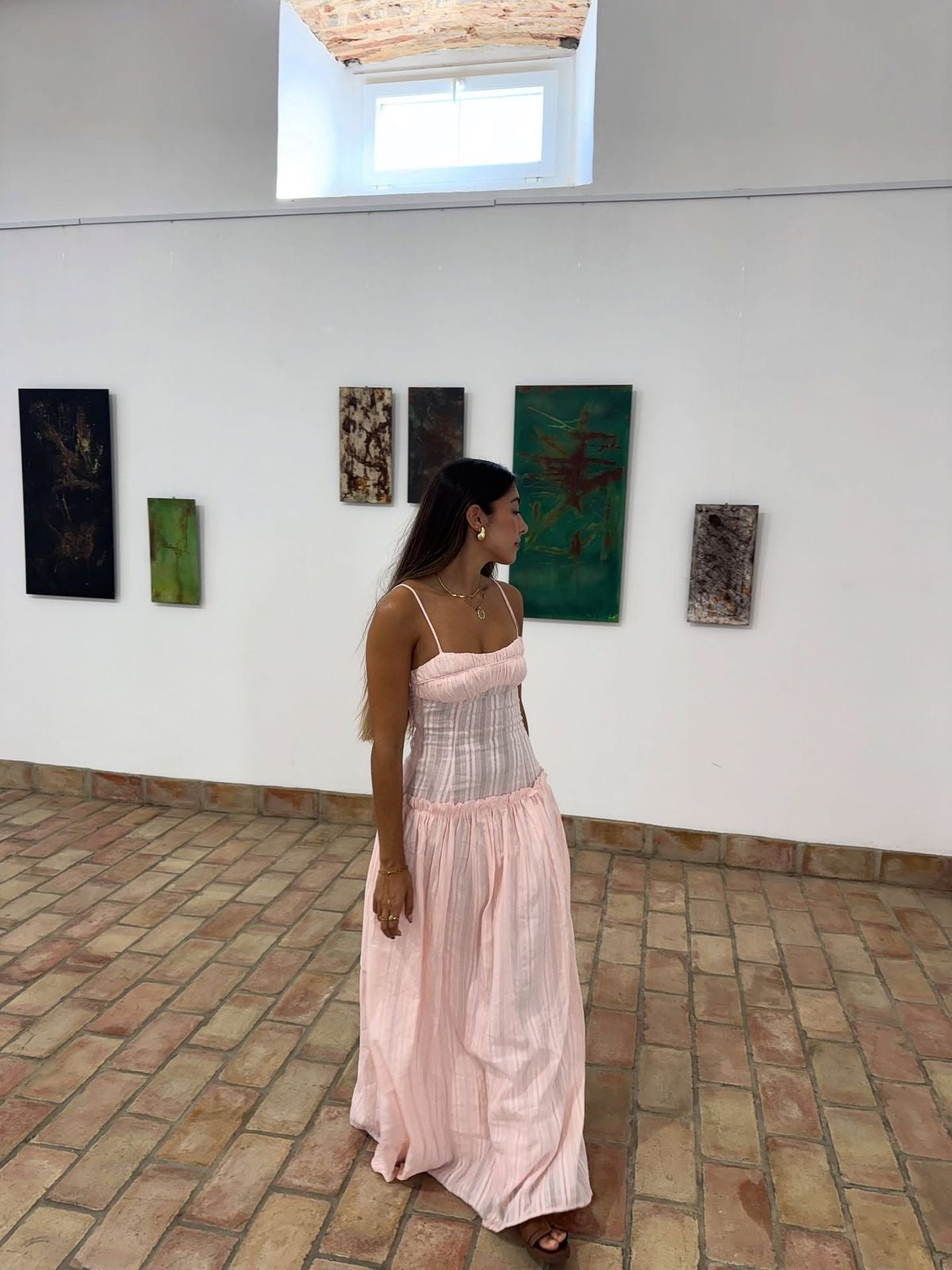 Jacinda drop waist maxi in Pink